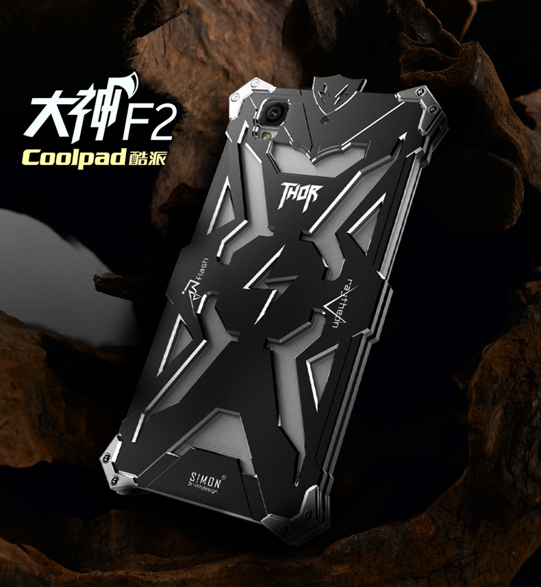 SIMON THOR Aviation Aluminum Alloy Shockproof Armor Metal Case Cover for Coolpad F2 8675