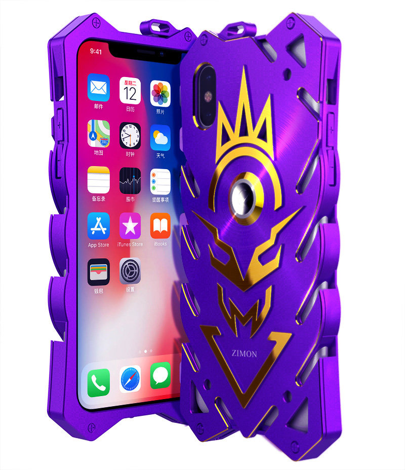 SIMON New THOR II Magnetic Bracket Aviation Aluminum Alloy Shockproof Armor Metal Case Cover for Apple iPhone X