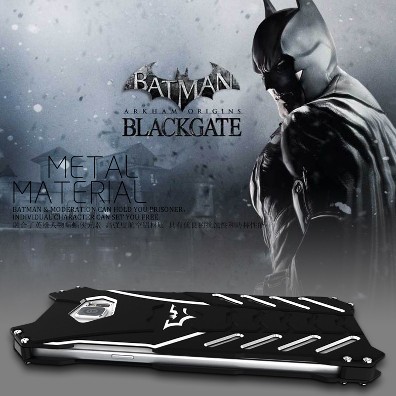 R-Just Batman Shockproof Aluminum Shell Metal Case with Custom Stent for Samsung Galaxy Note 5 N9200