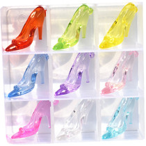 Childrens transparent acrylic crystal high heel shoes pendant girl DIY beaded necklace gem toy small prize