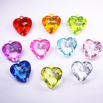 Large acrylic crystal transparent love heart shape childrens jewelry pendant gemstone toy children gift prize