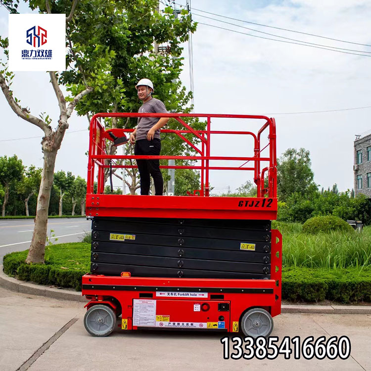 Self-propelled scissor lift 10m all-electric aerial work vehicle hydraulic maintenance platform 12m workshop maintenance ladder