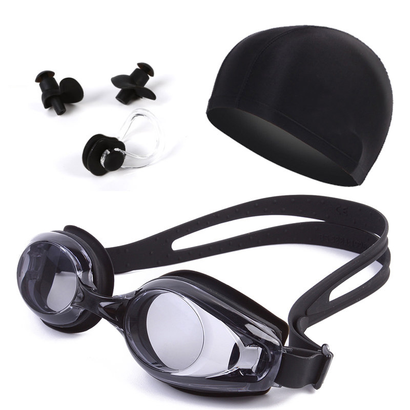 Swimming glasses for male and female adult swimming glasses near-view swimming mirror HD anti-fog swimming cap swimming suit