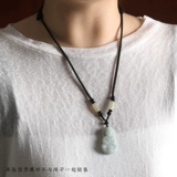 Подвеска из нефрита, агатовое ожерелье, плетеный ремешок, золотой изумрудный защитный амулет, пряжка подходит для мужчин и женщин