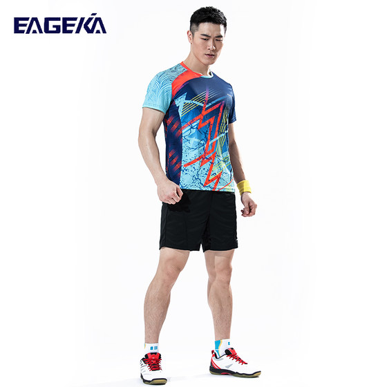 Yingerkai badminton suit women's sports men's short-sleeved clothing table tennis skirt quick-drying shorts