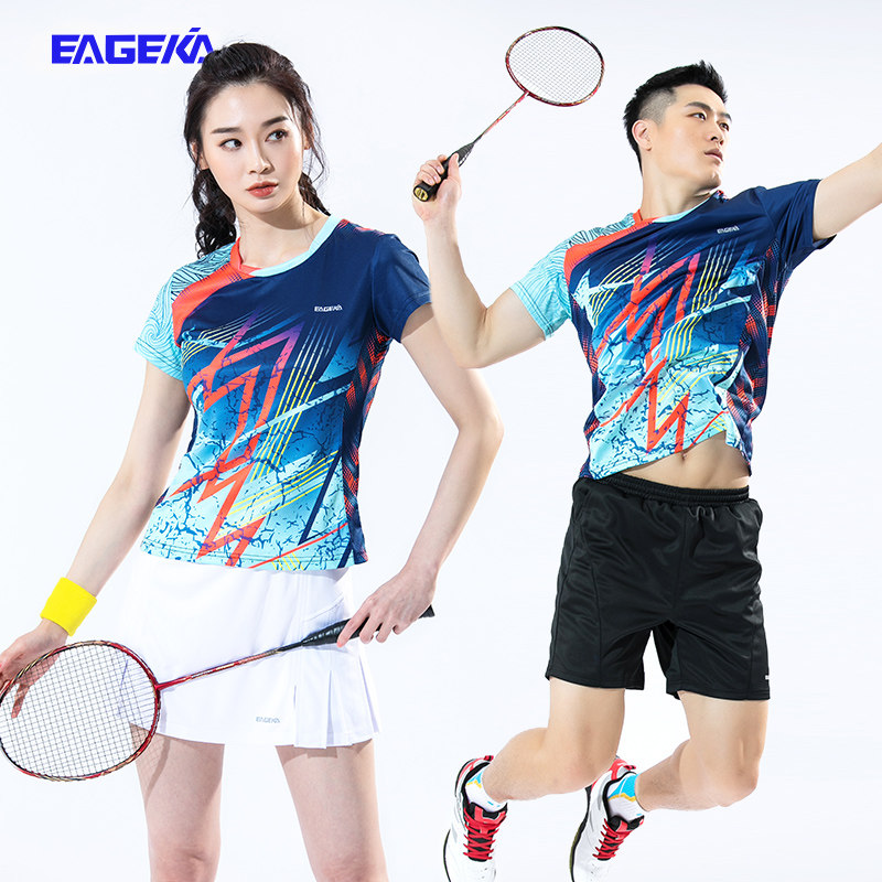 Yingerkai badminton suit suit women's fashion sports men's short-sleeved clothes table tennis volleyball skirt quick-drying tennis shorts
