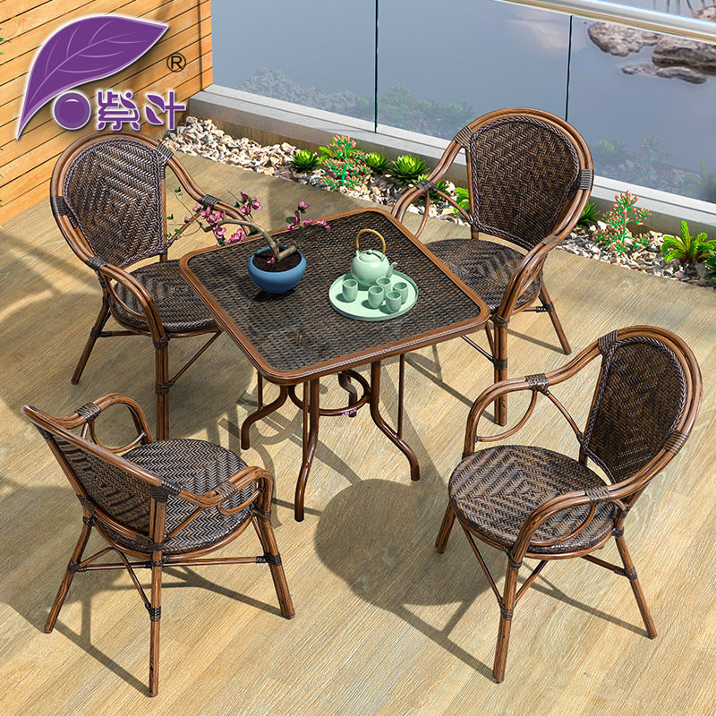 Yangtai tea table home small tea house outdoor tea table and chair combination courtyard LuTai tea table leisure outdoor garden chair