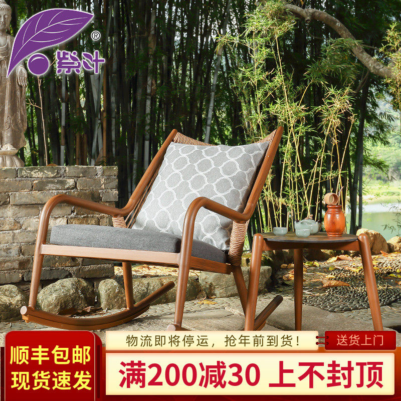 Rocking chair household lounge chair adult Rocking chair Rocking chair Household Living room Nordic small-family balcony recreational chair