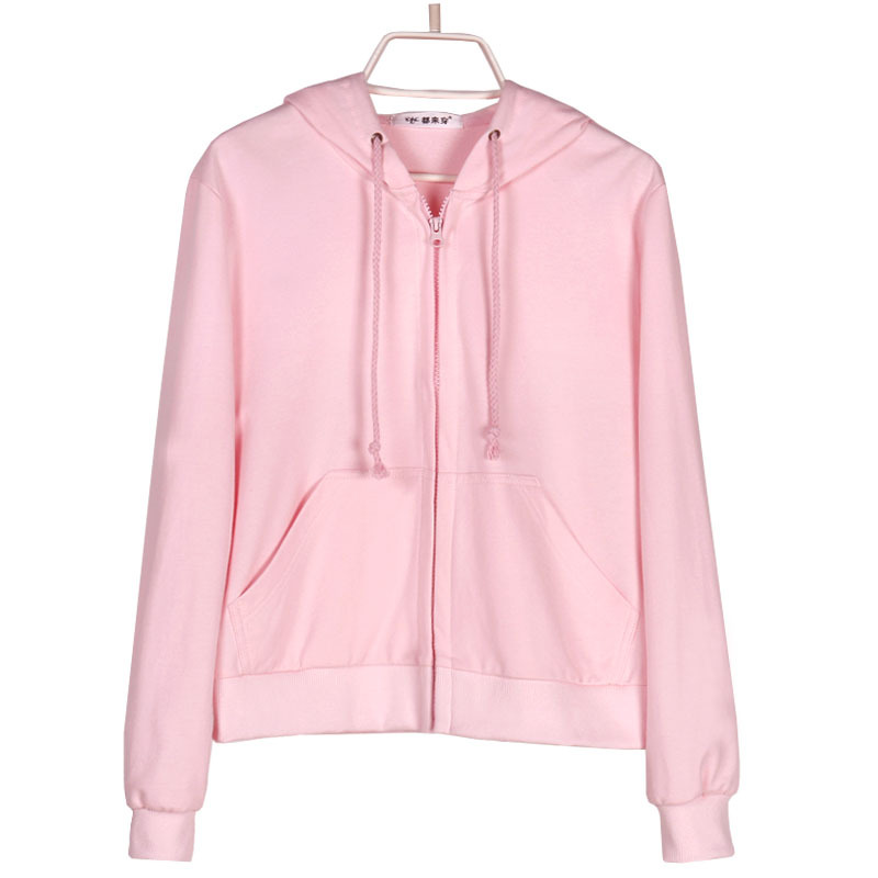 0743-6 Hooded Long-Sleeved Sweatshirt for Women 2023 Autum New Style Simple, Comfortable and Casual Drawstring Pure Cotton Jacket Top