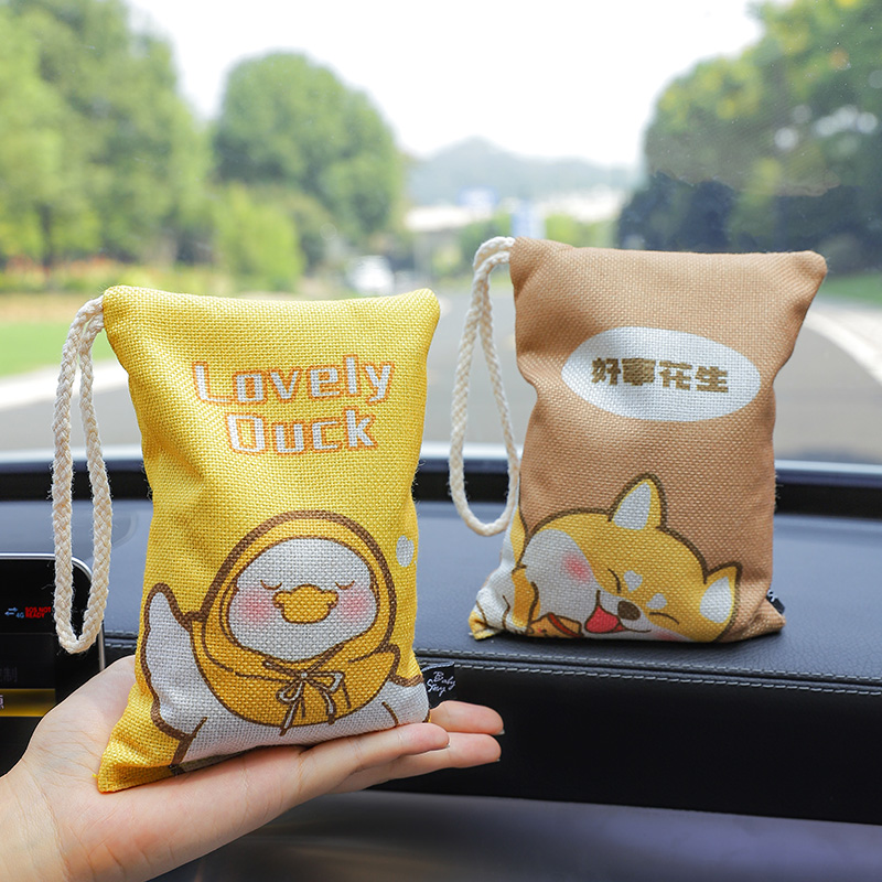 Car Bamboo Charcoal Bag Cute Cartoon New Car Except for Peculiar Charcoal Bag Car With Taste Carbon Bag Interior Decoration Items
