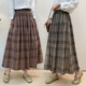 2026 Spring New Cotton and Linen Plaid Skirt for Women, Versatile Artistic Retro Long Skirt, Loose Casual A-Line Skirt