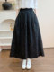 Retro Pure Cotton Floral Skirt for Women, Long, Drapey, Loose, Versatile, Slimming, Artistic Mid-Length A-Line Skirt
