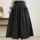 Thickened Woolen Elastic High-Waisted Plaid Midi Skirt, New Autumn and Winter Vintage Artistic A-Line Long Skirt for Women