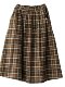 Retro Literary Brushed Cotton Plaid Skirt for Women, New Spring & Fall Style, Loose and Versatile, Elastic Waist, Women's Skirt, A-Line Skirt