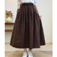 Woolen Skirt 2025 Autumn and Winter New Thickened Wool Plaid Retro A-Line Large Hem Mid-Length Skirt for Petite Women