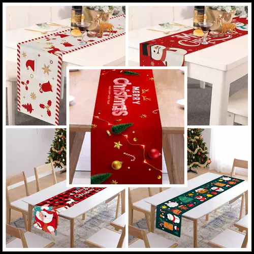 Северный рождественский стол флаг печатный обеденный стол подушка длинное домашнее украшение ткани для кофейня горячее столовая ткань рождественская подушка еды