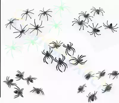 50 eco-friendly plastic black luminous little spider DIY decorative accessories Halloween whole toy spider