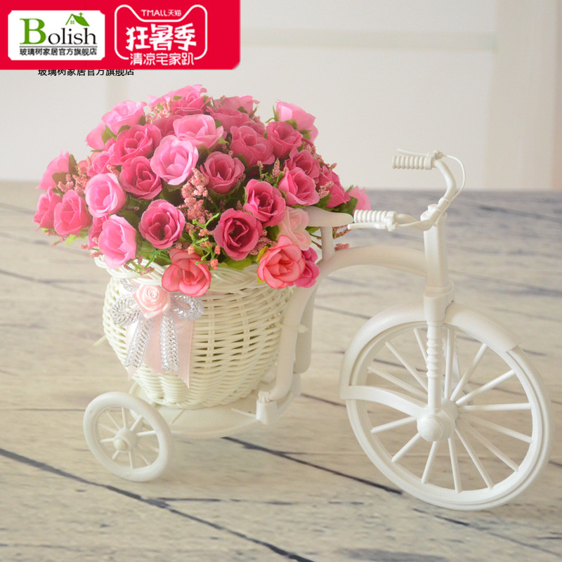 Vines Flower Basket Pendulum small fresh emulation Flower Home Residence Decoration Living Room Table Creative Ornaments Floral Fancy Silk Flowers