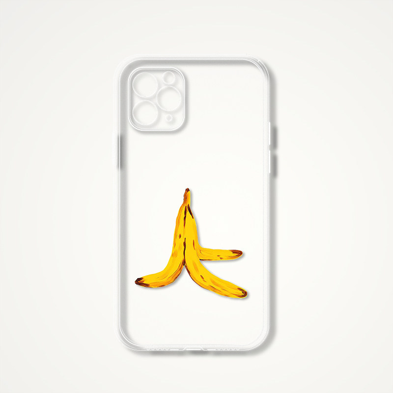 David Shrigley Artistic Minimalist Fruit and Bird Art Clear iPhone Case