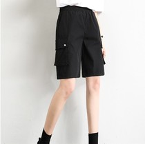 Tooling shorts womens summer loose five-point pants straight street trendy thin ins2021 new high waist thin sports