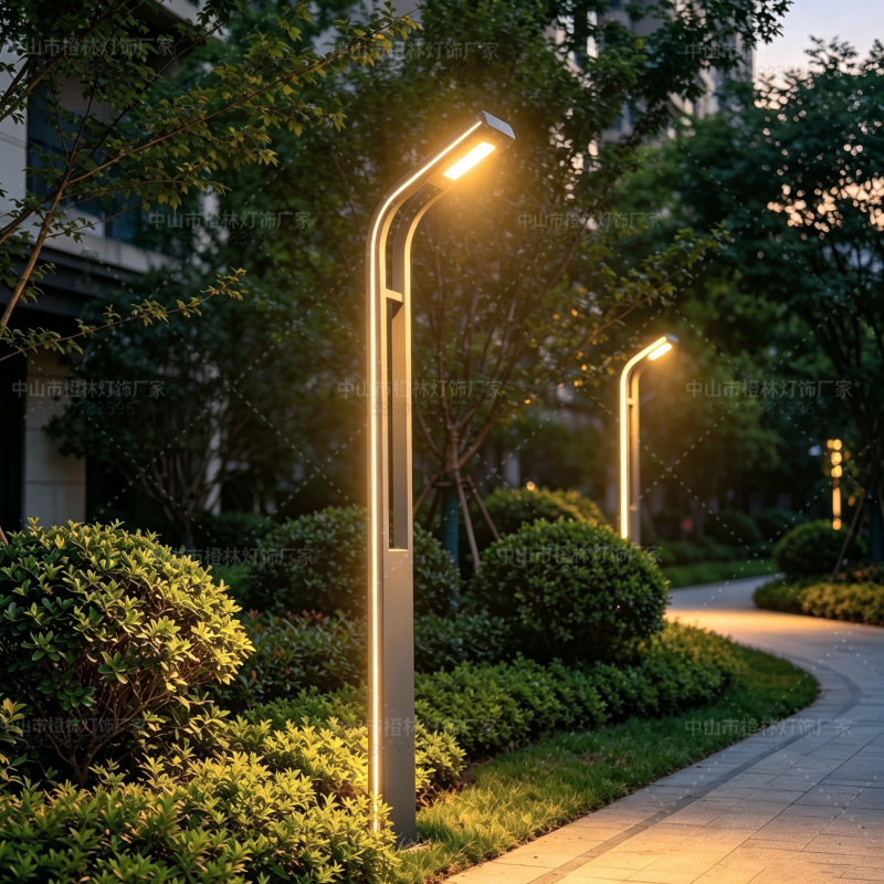 Outdoor Courtyard Lights 3.35m Street Lights Community Park Landscape Lights Park 7-Shaped Arc High Pole Lights Zhongshan Lights m