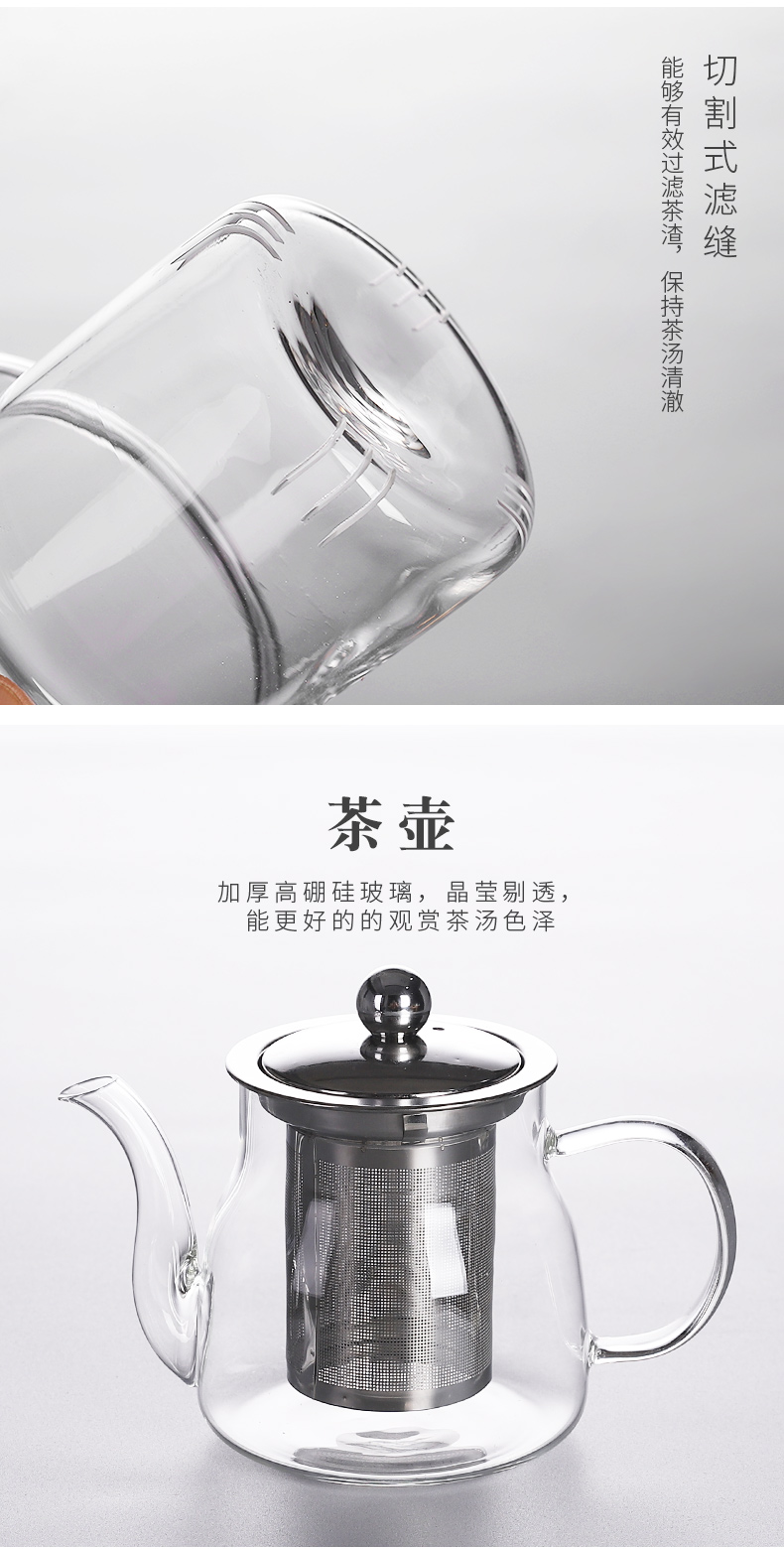 In building glass tea set kung fu tea cup flower pot transparent contracted and I tea tea, home