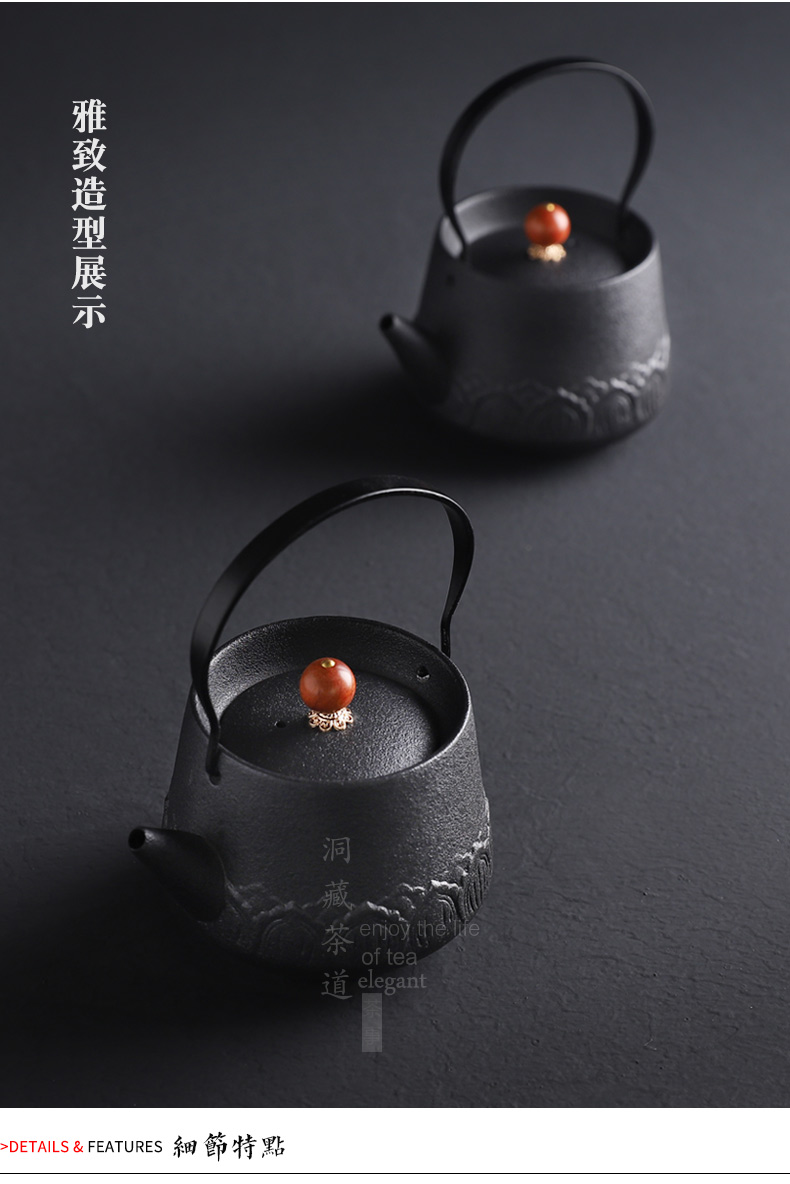 In pot of tea ware archaize floor coarse pottery girder are black pottery clay pu 'er kung fu tea set ceramic teapot In Taiwan