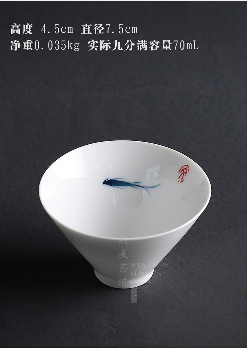 Hole to hide them thin body building small hand - made ceramic cups of blue and white porcelain lotus perfectly playable cup large pure hand - made