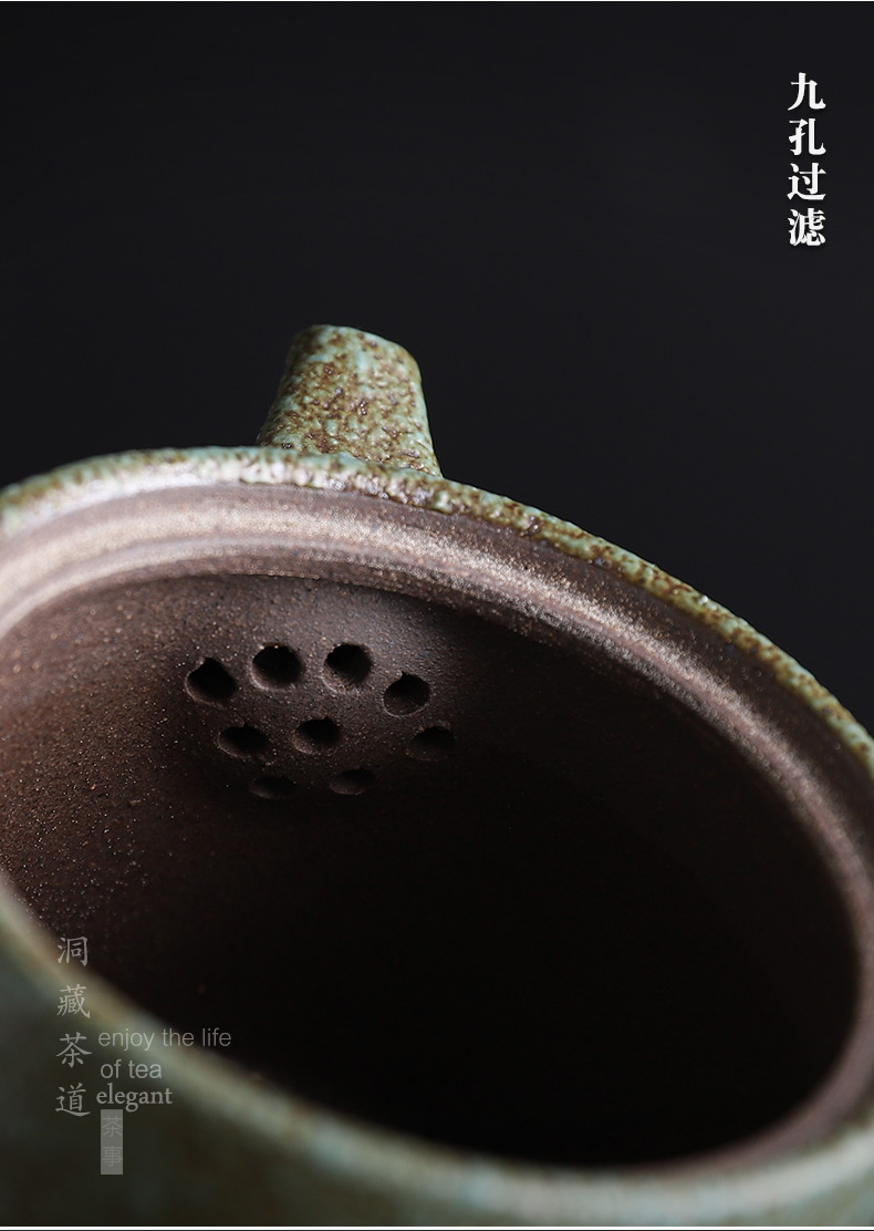 Coarse pottery pot hole hidden floor Japanese heat - resistant ceramic teapot single pu - erh tea pot pot teapot kung fu tea set