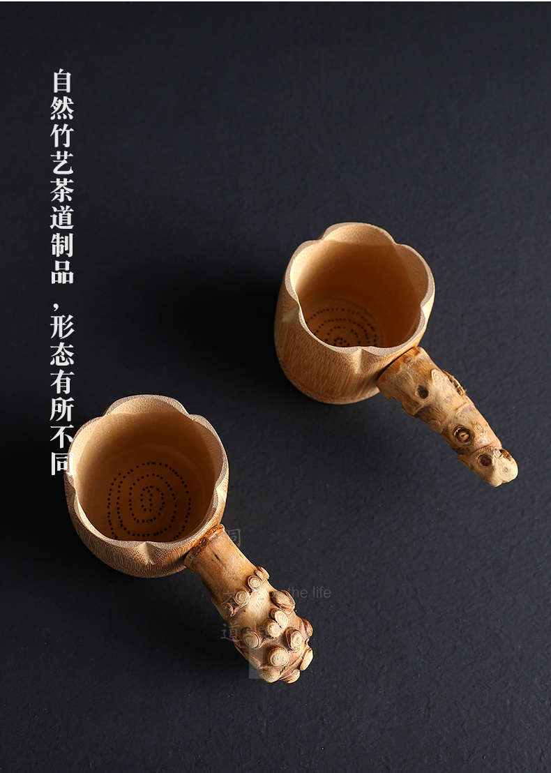 Manual hole hidden floor bamboo) filter cups kung fu tea tea accessories) mesh old brown bamboo bamboo system