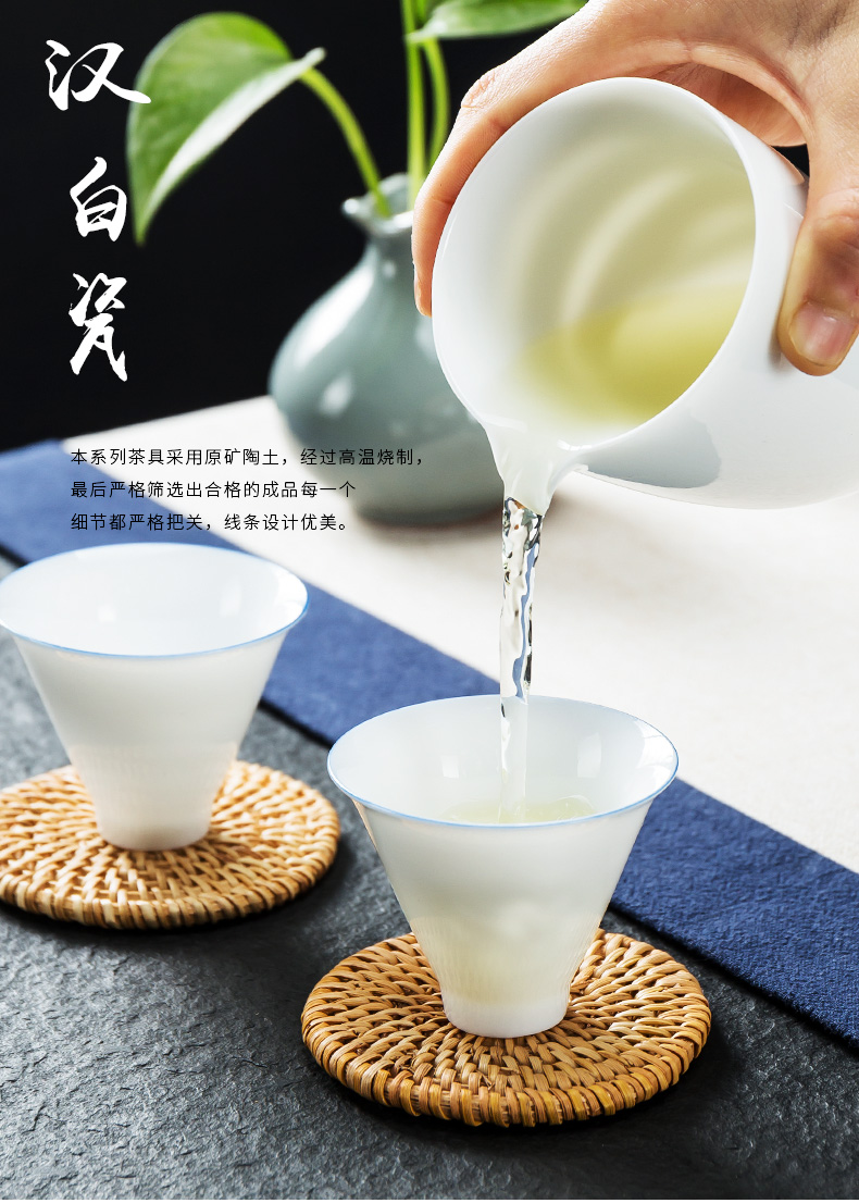 Hole hid floor sweet white small bell cups cup cup ceramic personal kung fu tea cups with parts