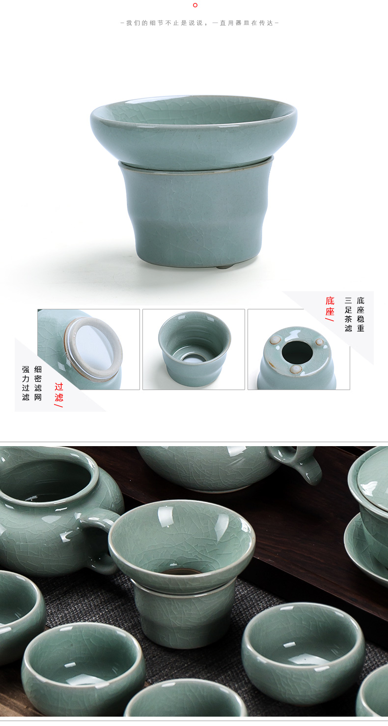 Elder brother up in building ceramic tea set household contracted Japanese kung fu tea set a complete set of tea cups lid bowl