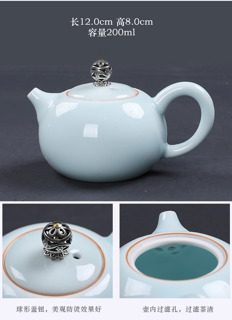 In Japanese black pottery building portable travel tea set kung fu tea teapot teacup of a complete set of ceramic tea tray