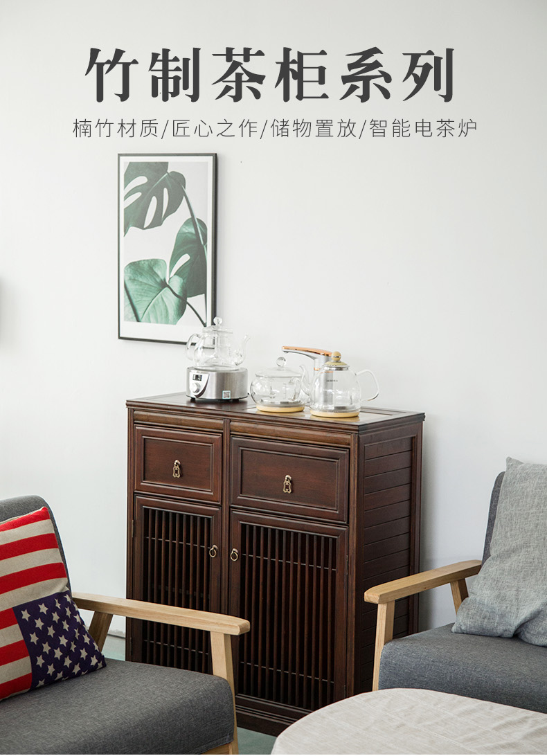 In building tank home sitting room tea tea machine frame shelf tea kettle body burn tea cabinet