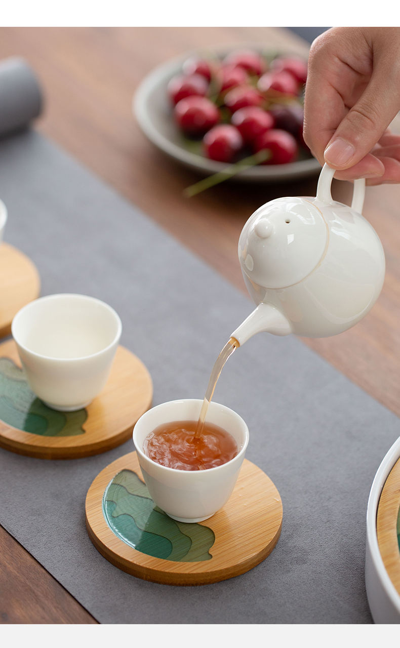 In building cup mat tea sets accessories tea cup mat bamboo household saucer bamboo kung fu tea cup pad