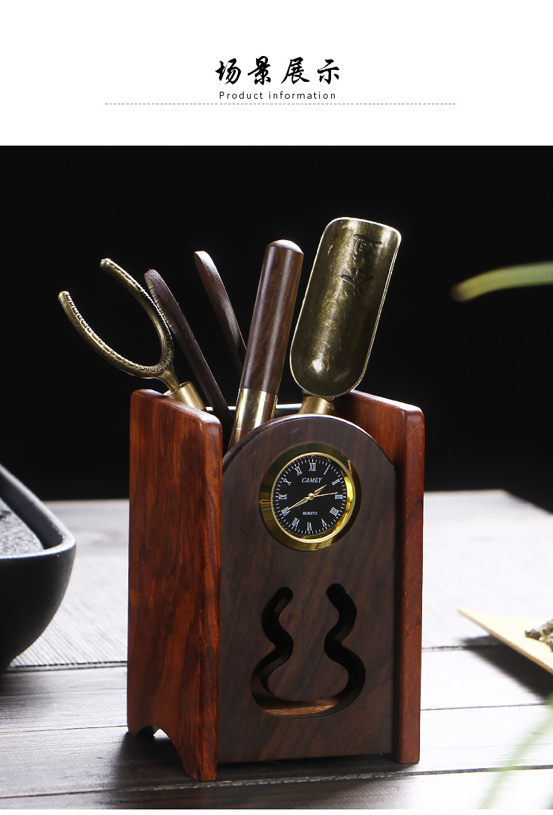 In building ebony tea six gentleman tea tin ChaGa tea spoon tea brush set tea tea tray accessories furnishing articles