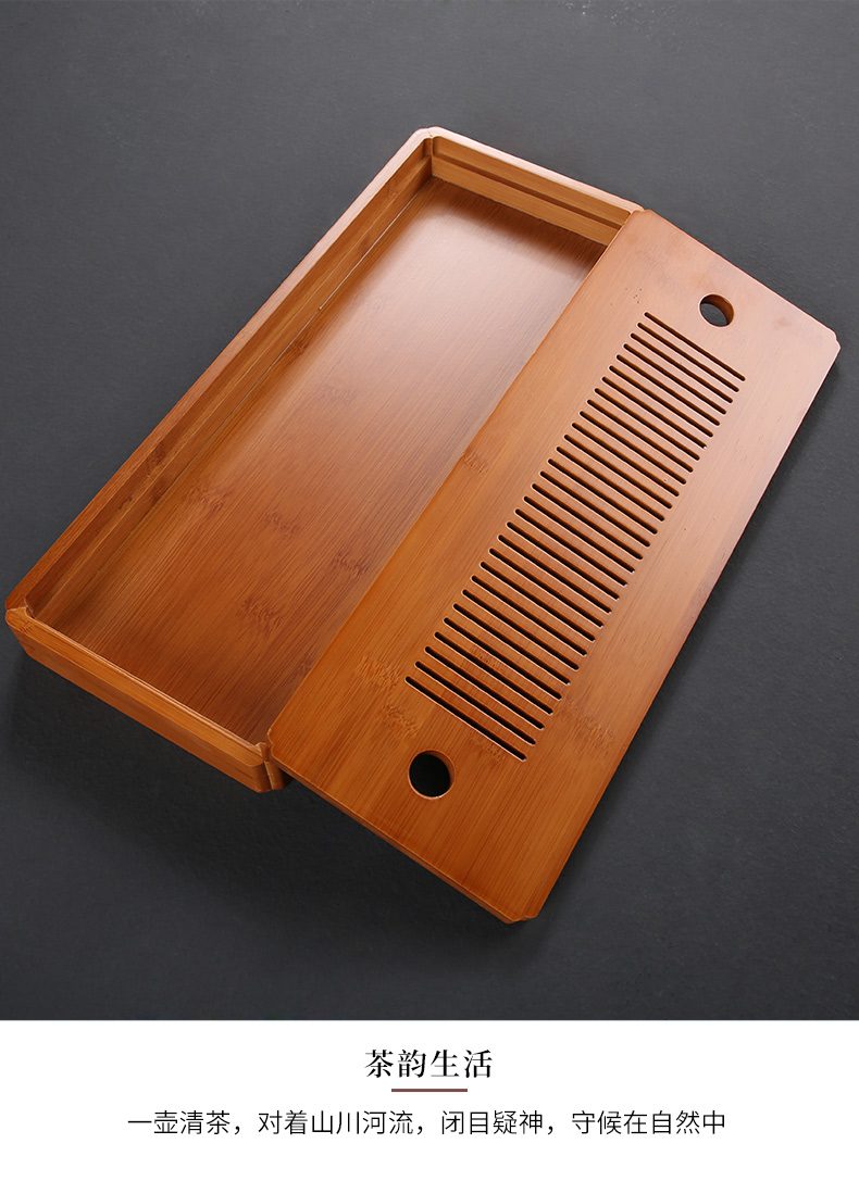 In building water bamboo kung fu tea tea set dry ground plate household dry dip tea saucer dish