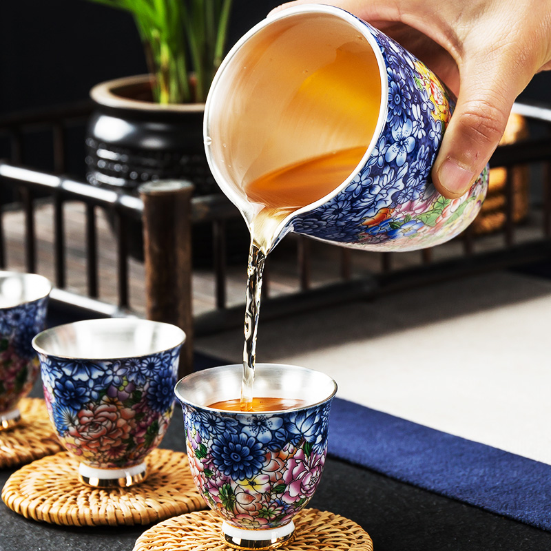 Hidden cave floor silver colored enamel coppering. As large fair keller of tea and a cup of tea sea points kung fu tea set ceramic blue and white porcelain