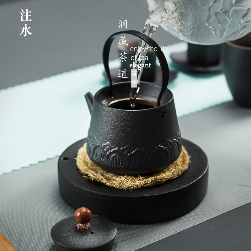 In pot of tea ware archaize floor coarse pottery girder are black pottery clay pu 'er kung fu tea set ceramic teapot In Taiwan