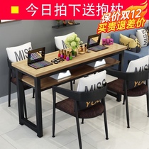 Nail table and chair set simple modern double nail table retro nail table ins economical single single