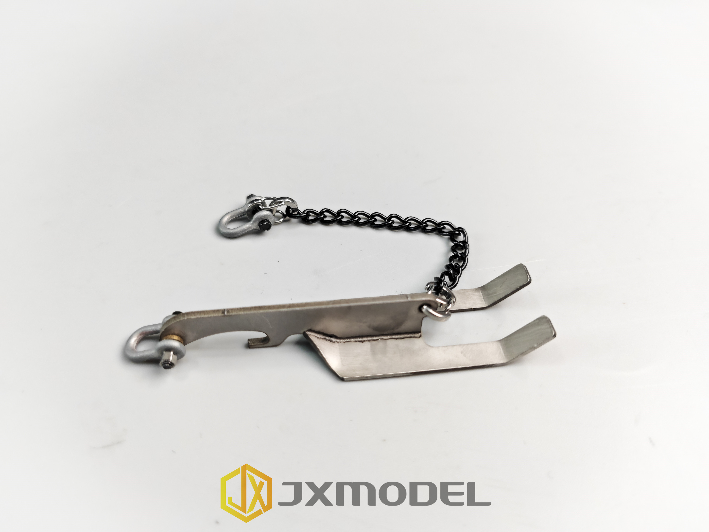 1 Set Edelstahl-Schwerkraft-Selbstentladungs-Hebezugkette mit Hebevorrichtung für RC 1/14 Maßstab LKW Auto Kran Erweiterungsteile – Detail 5
