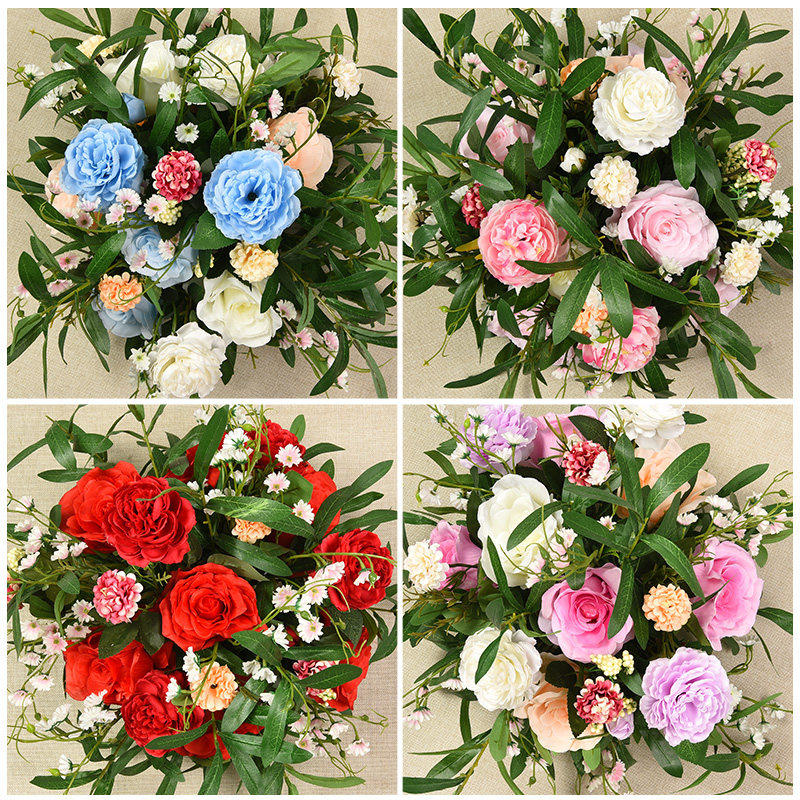New wedding road lead flower Olive Branch road lead flower Rose Roman column road lead flower Wedding props flower ball