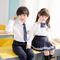 Boys and girls school uniform suits spring and autumn childrens shirts kindergarten uniforms costumes British style primary school class uniforms