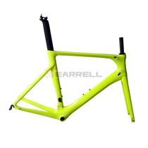 2019 New EARRELL non-standard yellow all carbon fiber road bike frame 700C frame v brake