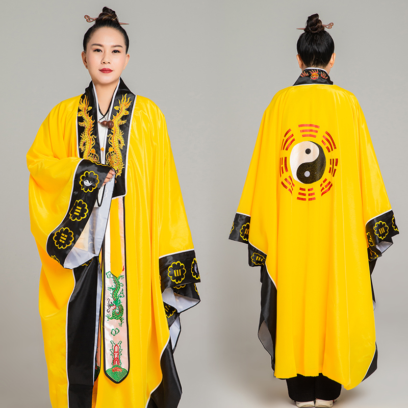Wunong Taoist clothing Tai Chi Bagua Dragon collar Sutra clothing Taoist supplies Mage robe Drama robe Vestment Clothing Taoist robe