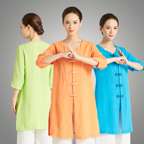 Wunong summer linen short mid-sleeved Chinese style ancient costume Taijiquan clothing female practice clothing Taijiquan clothing women