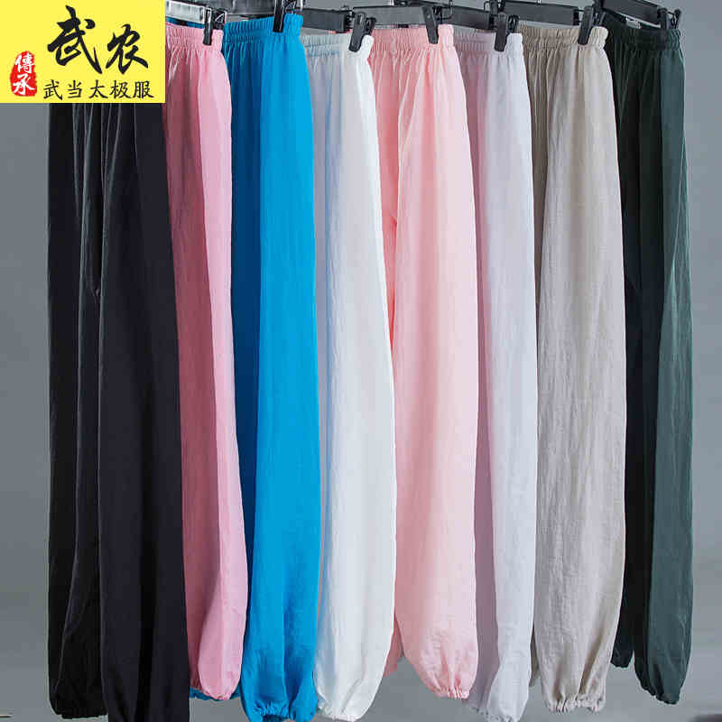 Tai Chi pants linen summer men's and women's morning exercise exercise martial arts new yoga pants bloomers