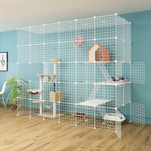 Cat Cage Villa Home Room Super Burest Spree Cat House Cat House с туалетом Большой домашняя кошка