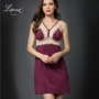 Cao cấp ren đồ lót gợi cảm mô phỏng lụa sling nữ nightdress mỏng dịch vụ nhà đồ ngủ gợi cảm mùa xuân và nụ mùa hè - Đêm đầm váy xuông