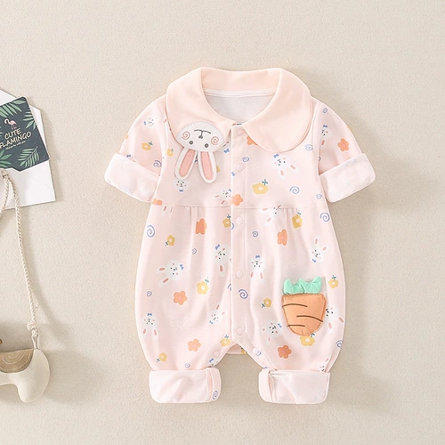 Детский весенний лонгслив для девочек, демисезонное боди для новорожденных, популярно в интернете, 1-3 мес.